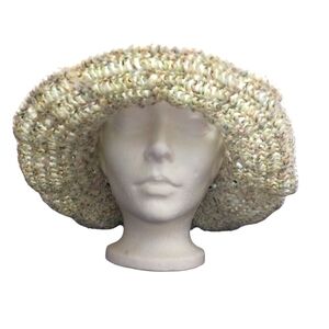 Crochet Handmade Floppy Brim Bucket Beach Hat 23p" Round